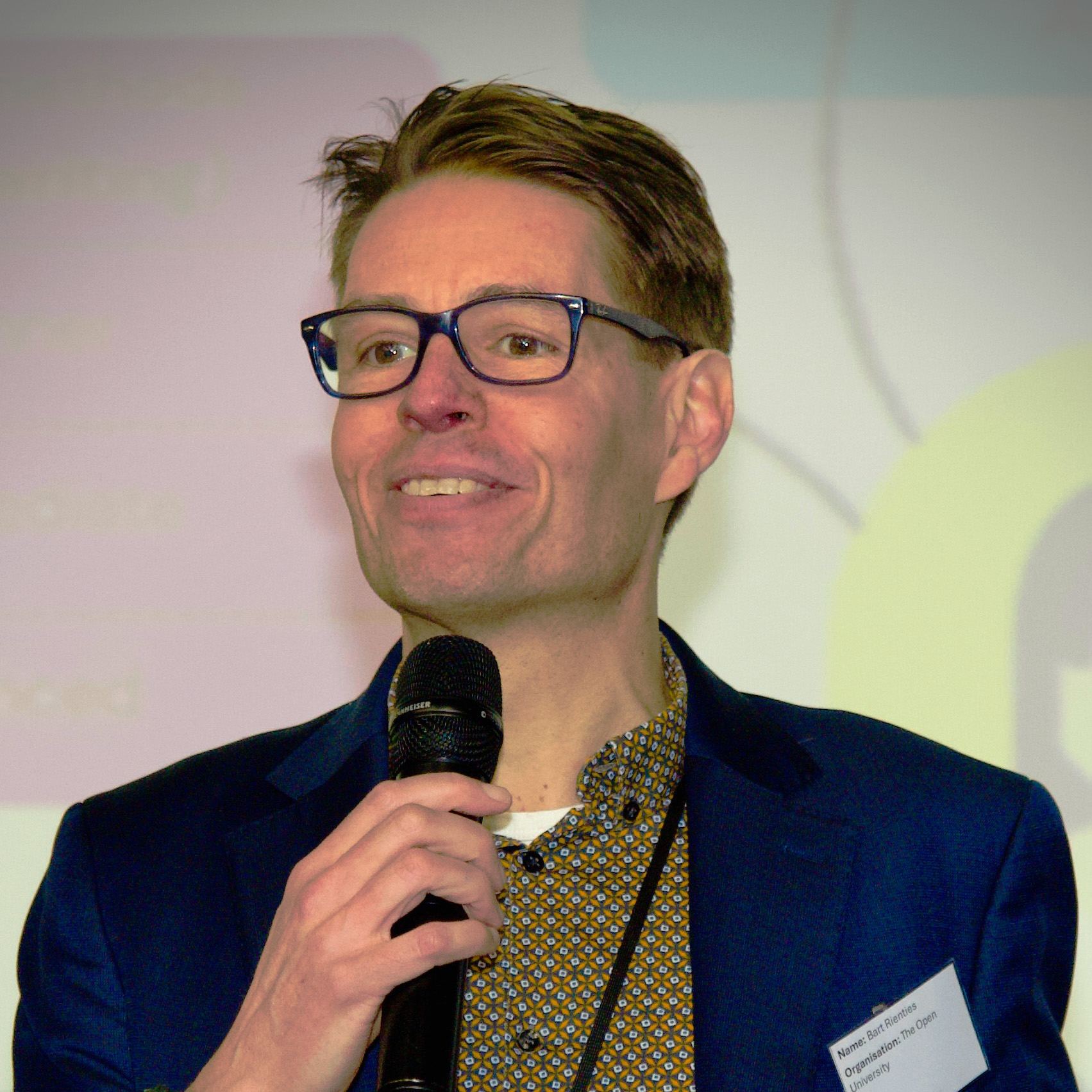 Professor Bart Rienties addresses the audience