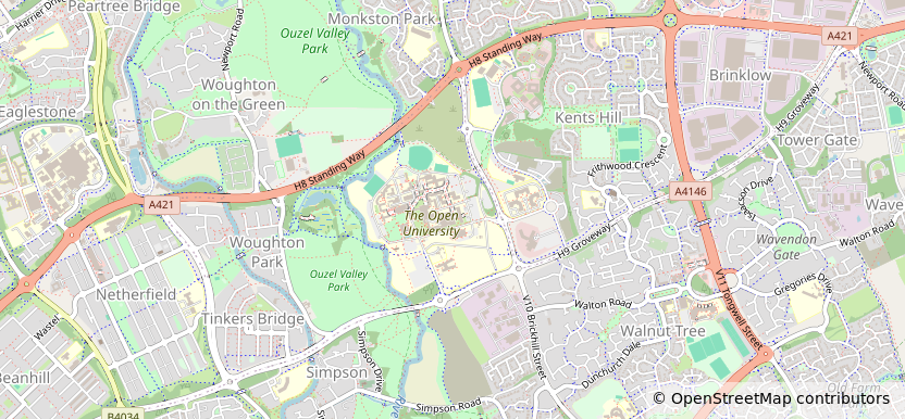 Static map showing Research Capability Hub, The Open University. Select to open OpenStreetMap.